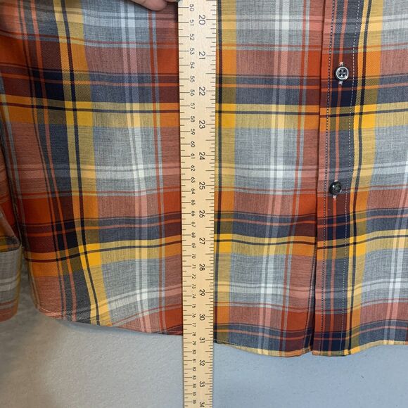 L.L.Bean Men’s Medium Long Sleeve Plaid Button-Down Shirt Autumn Gold Brick Rust - Picture 8 of 8